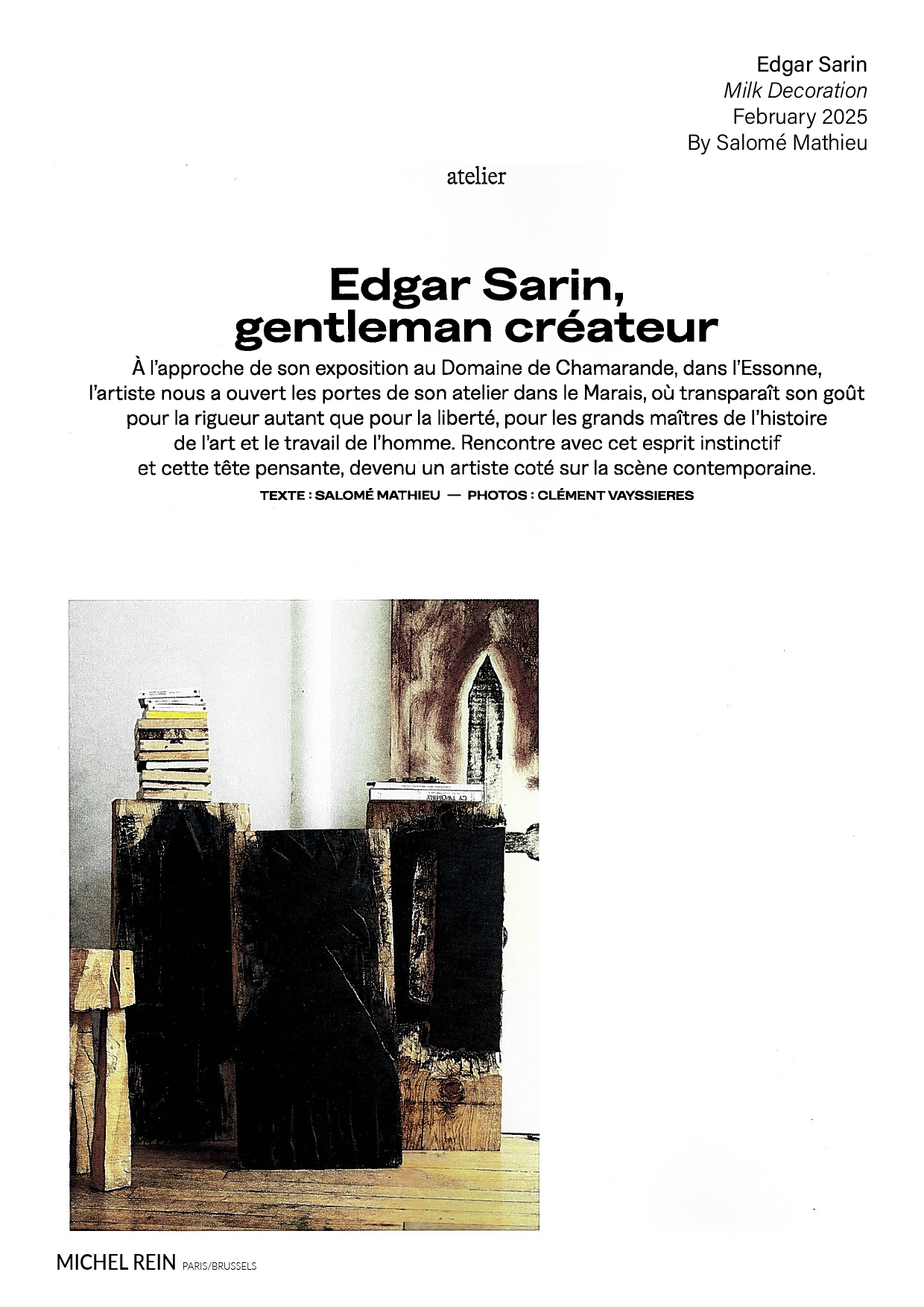 Edgar Sarin : Gentleman créateur - Milk Decoration