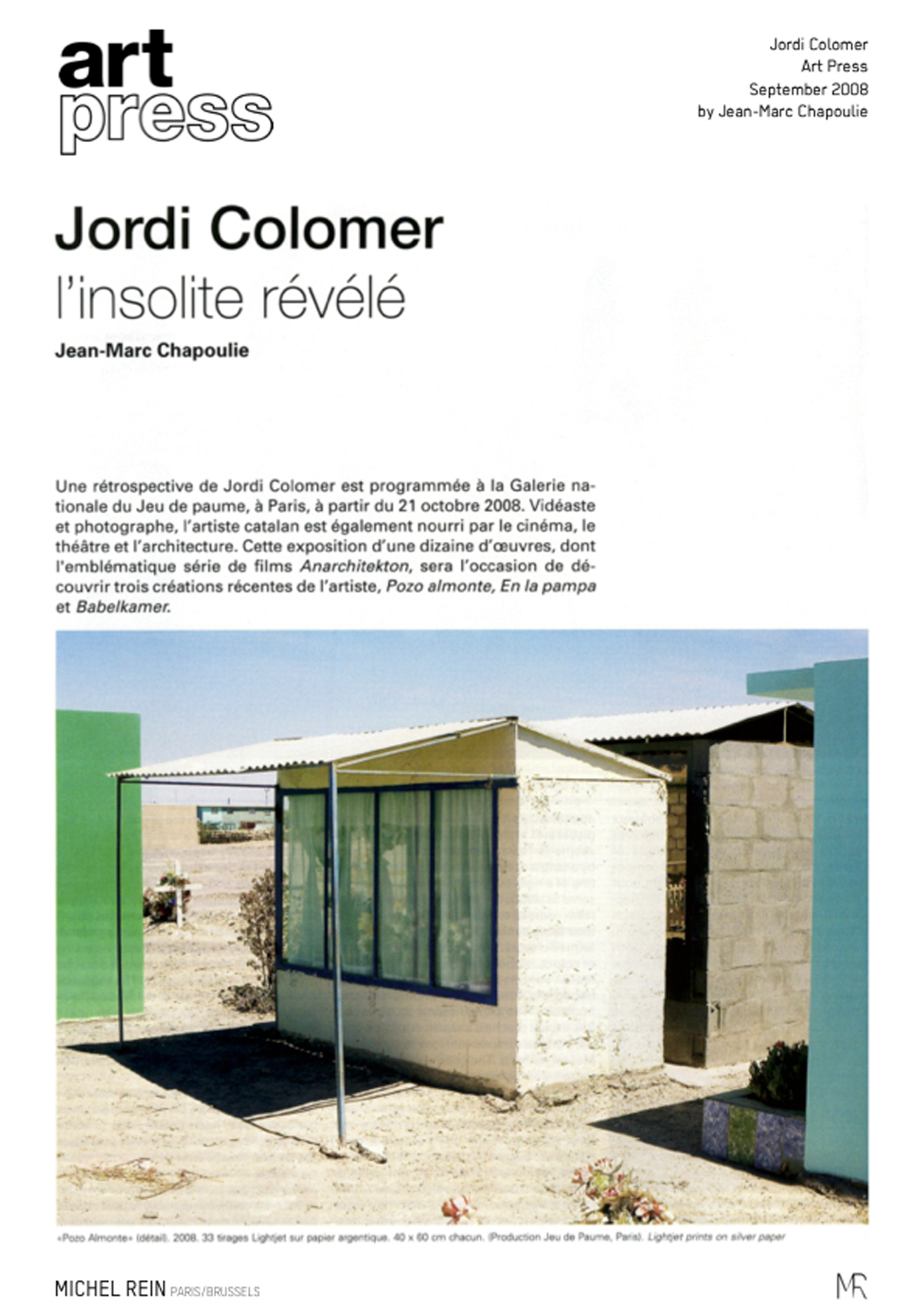 Jordi Colomer - L'insolite rvl - ArtPress
