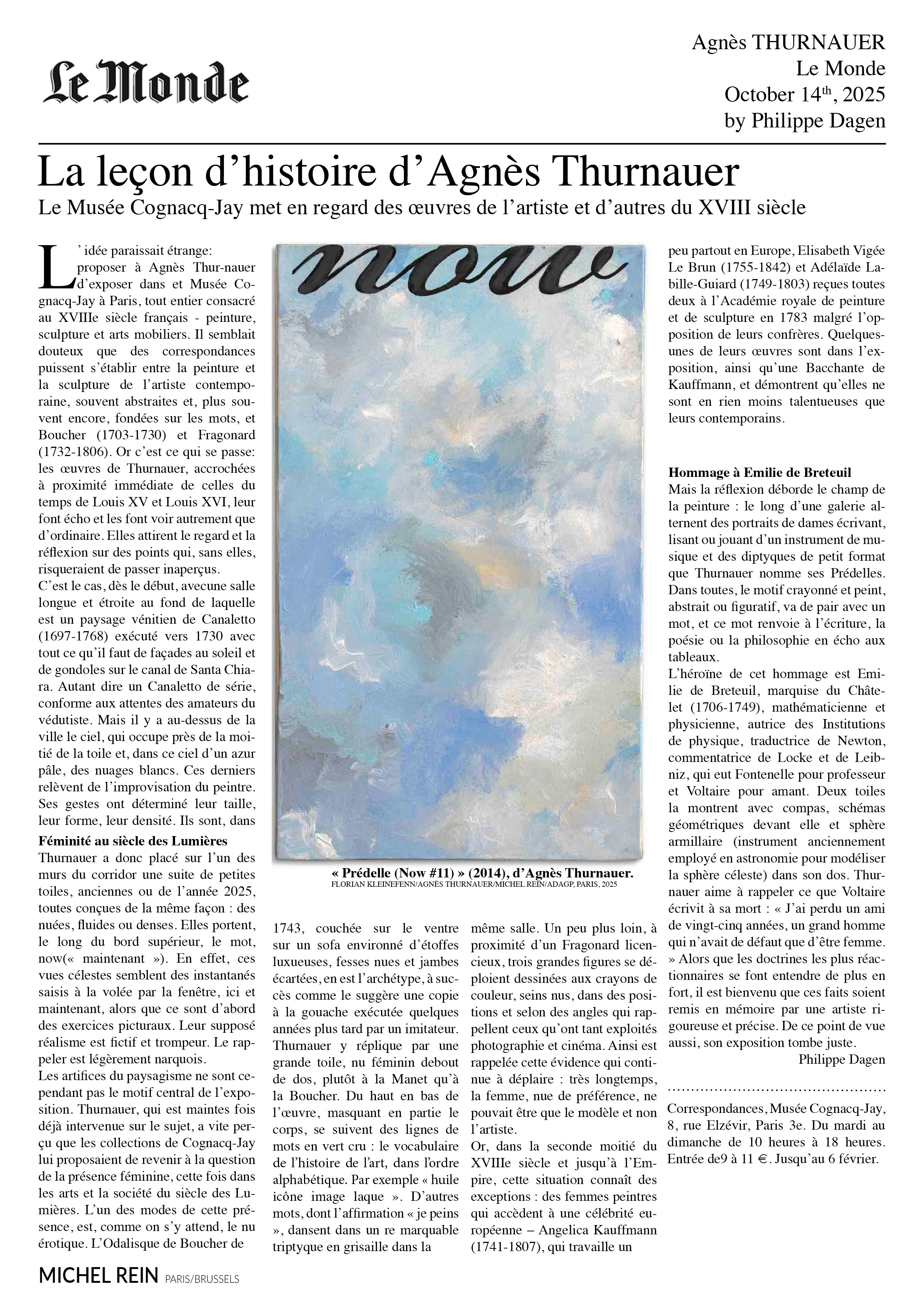 La leçon d'histoire d'Agnès Thurnauer - Le Monde