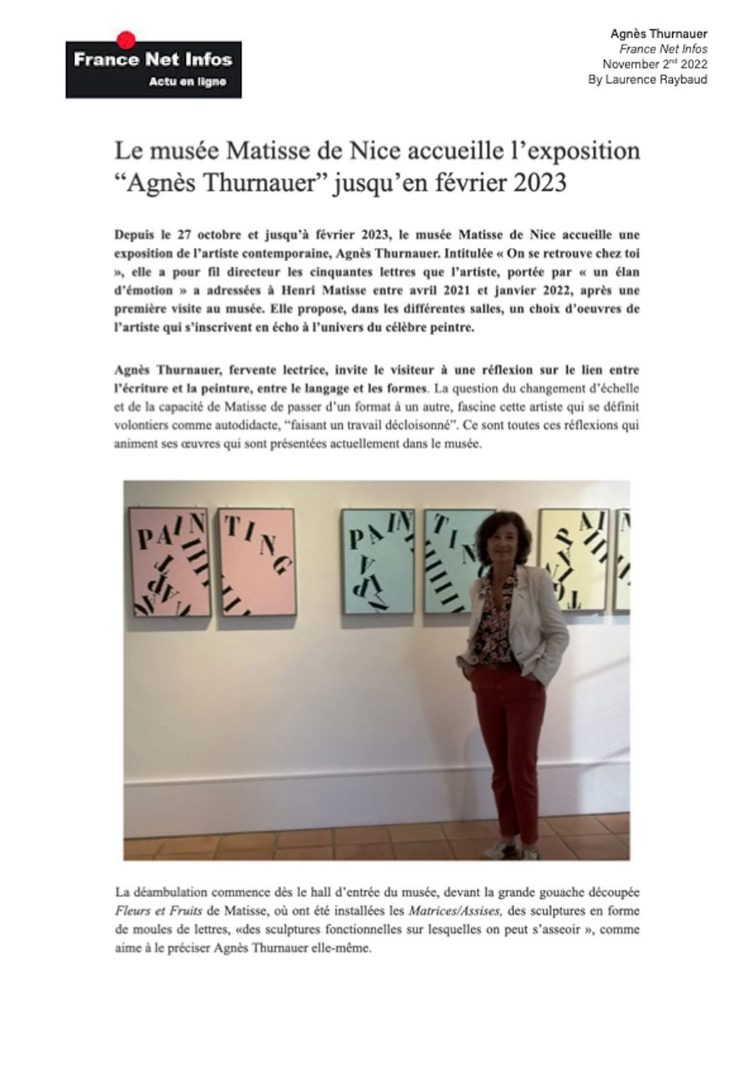 Le muse Matisse de Nice accueille l'exposition 