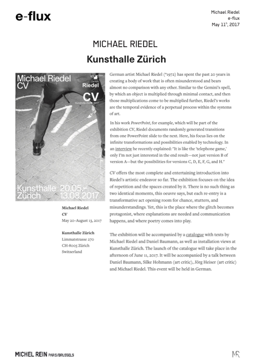 Michael Riedel - E-flux