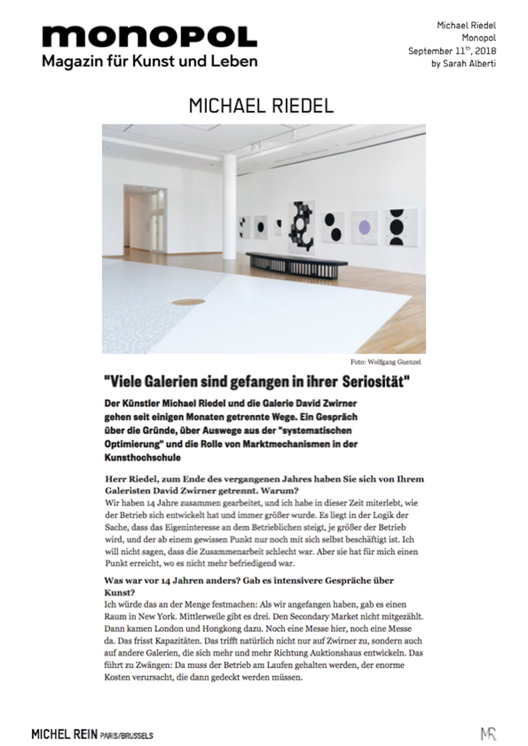 Michael Riedel - Monopol