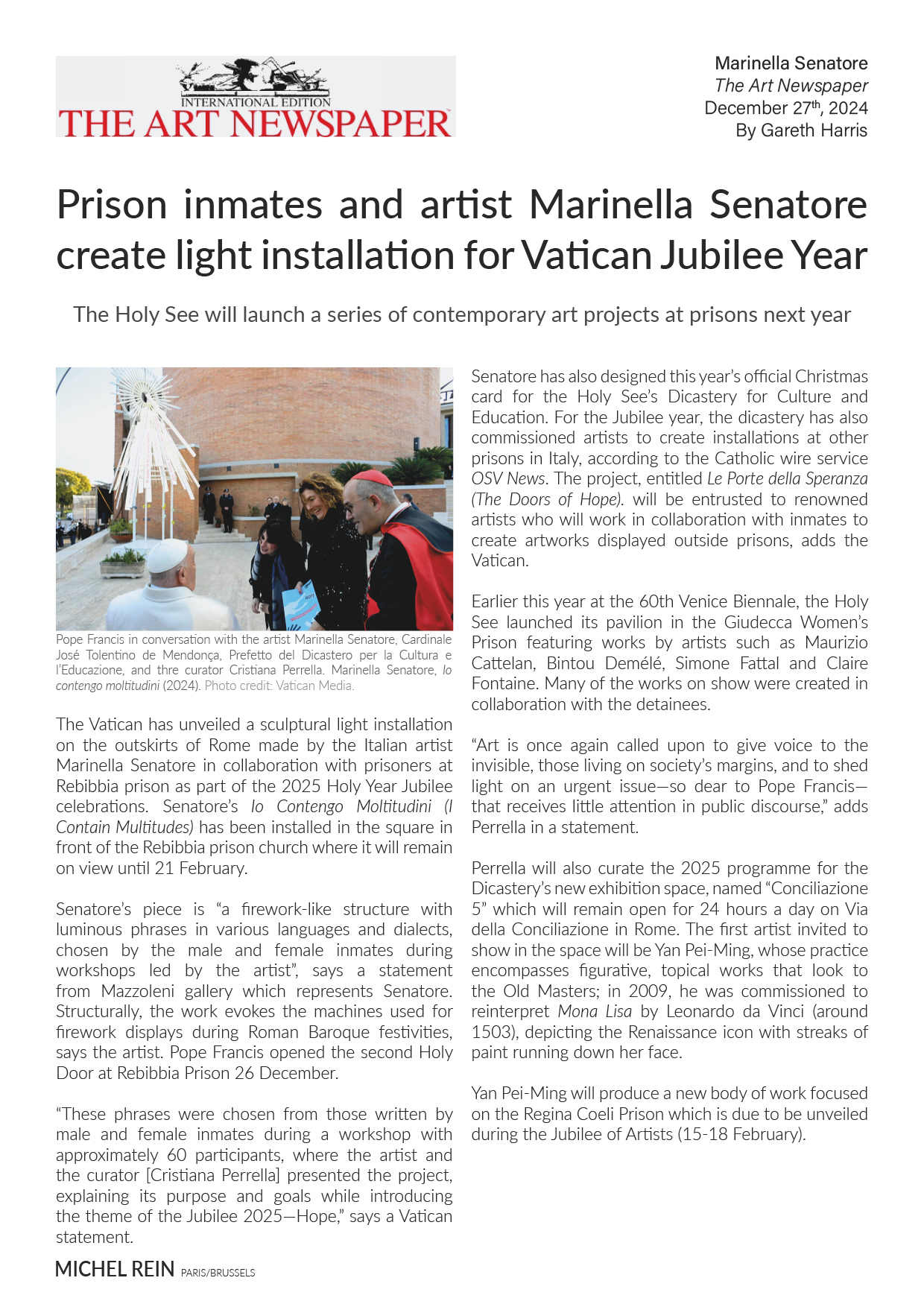 Prison inmates and artist Marinella Senatore - The Art Newspaper