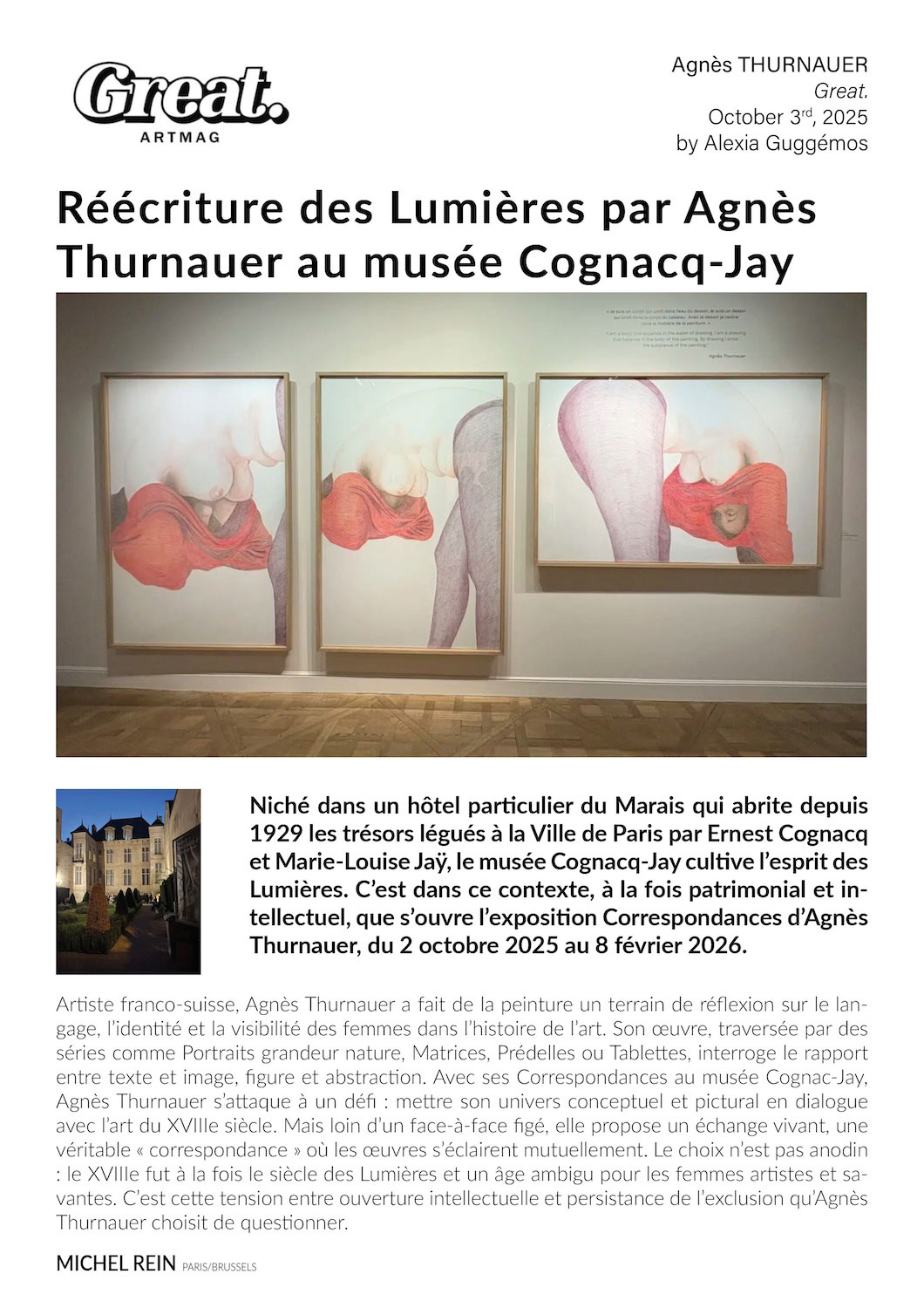 Réécriture des Lumières par Agnès Thurnauer au musée Cognacq-Jay - Great.