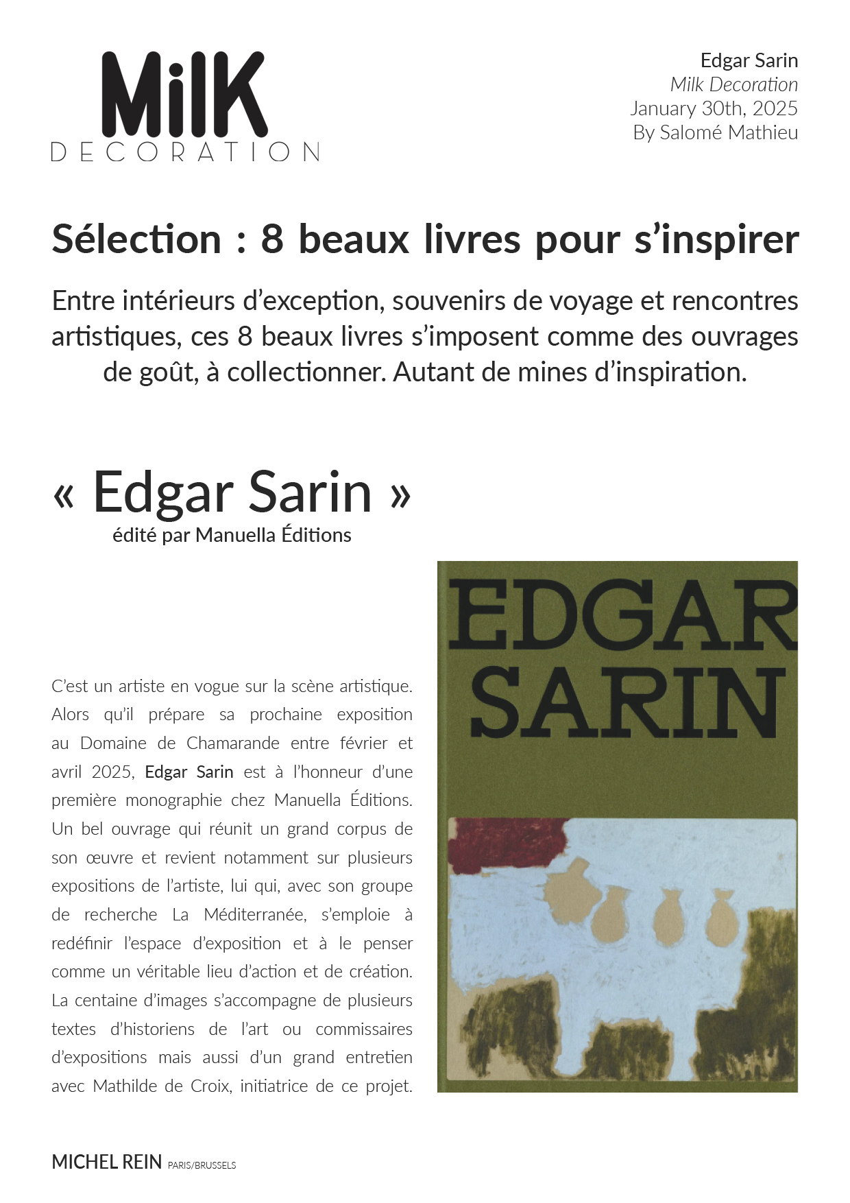 Sélection : 8 beaux livres pour sinspirer - Milk Decoration